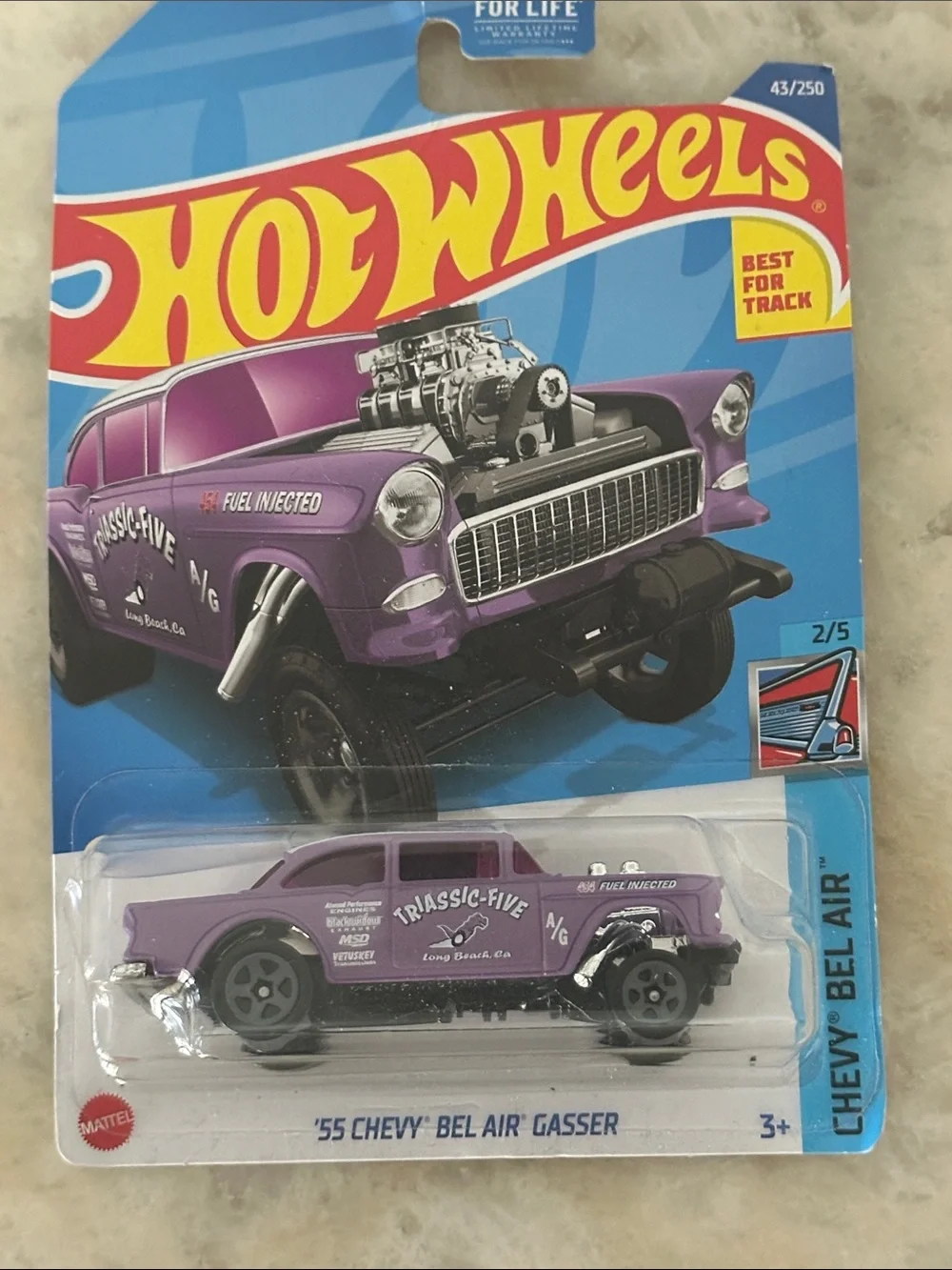 Hot Wheels '55 Chevy Bel Air Gasser - Purple Die-Cast Toy Car
